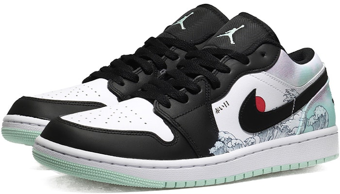 【Custom 球鞋】 Jordan Air Jordan 1 Low SE 小蒂芙尼 旭日東昇 紅日海浪 日式 清新 耐磨 低幫 復古籃球鞋 男款 黑白綠 Lookbook 【Custom 球鞋】 Jordan Air Jordan 1 Low SE 小蒂芙尼 旭日東昇 紅日海浪 日式 清新 耐磨 低幫 復古籃球鞋 男款 黑白綠