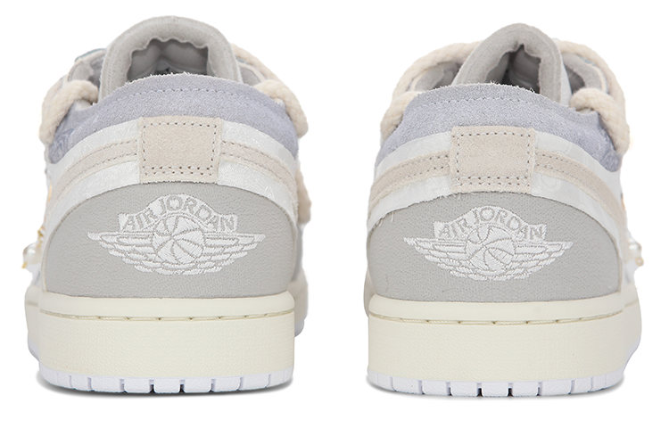 Shop 【訂製球鞋】Jordan Air Jordan 1 Low se 熱浪 白絲綢 國風 祥雲 材質拼接 低筒 復古籃球鞋 男款 白色
