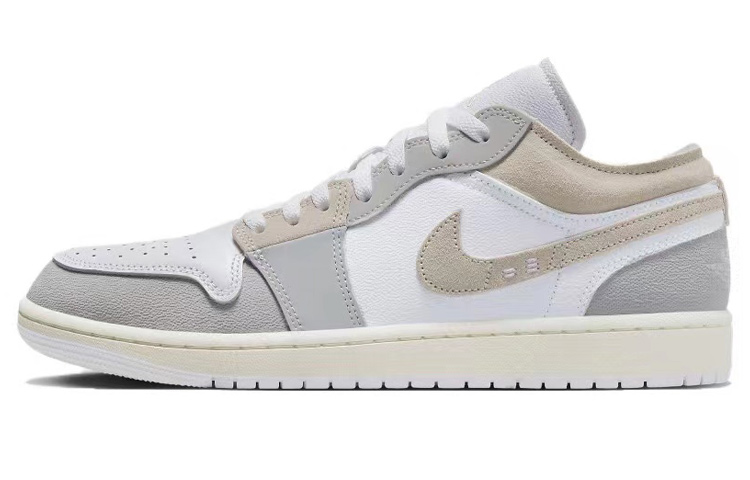 Sizing 【訂製球鞋】Jordan Air Jordan 1 Low se 熱浪 白絲綢 國風 祥雲 材質拼接 低筒 復古籃球鞋 男款 白色