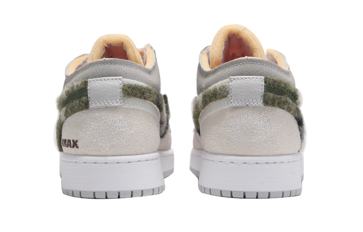 Shop [Kasut Custom] Air Jordan 1 Low SE Craft 'Christmas Patchwork Coklat Hijau' DQ3727-100(Teamfour-女款圣诞格子绿)