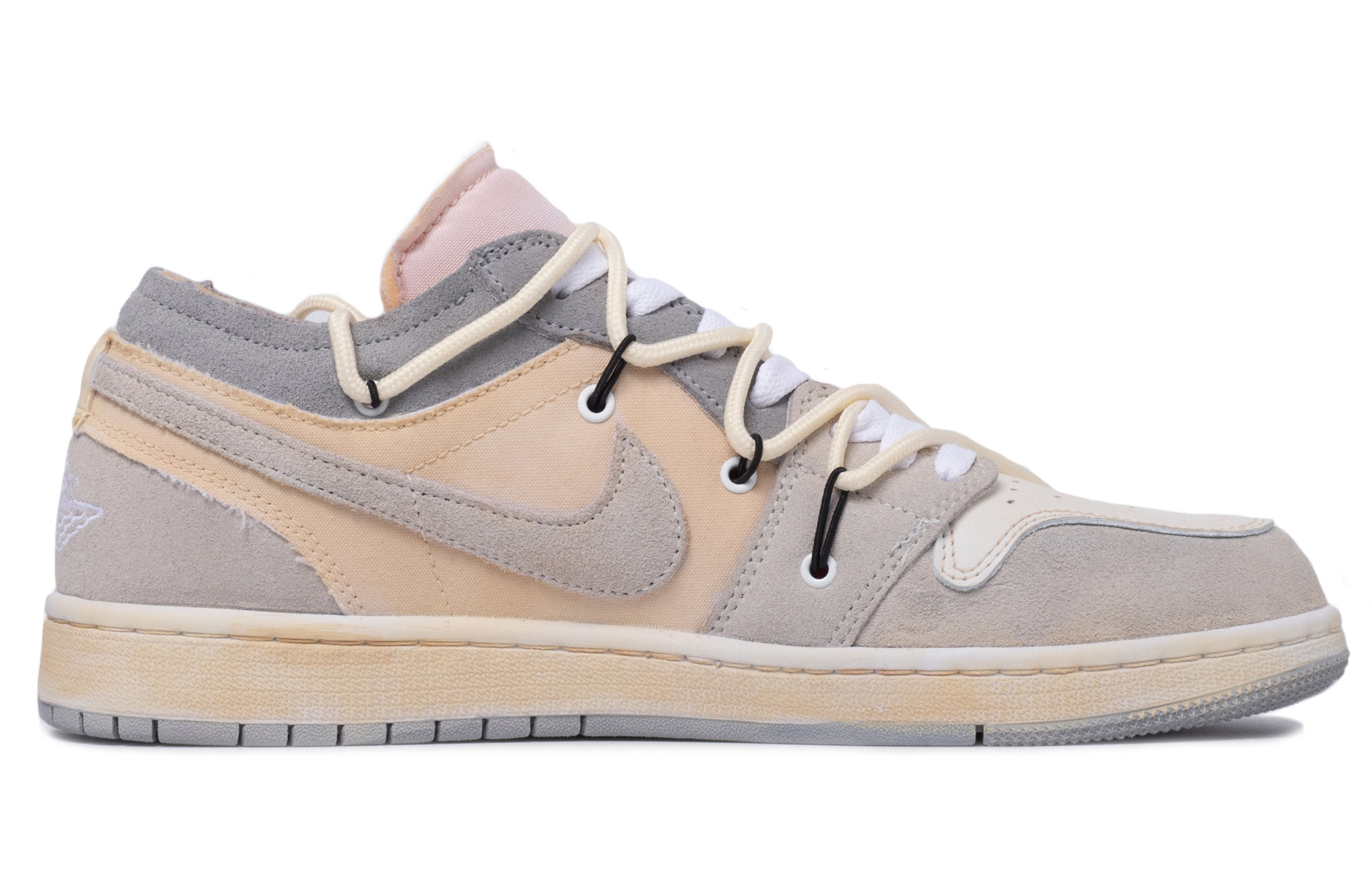 Order 에어 조던 1 로우 SE 크래프트 "다빈치 베이지 그레이" DQ3727-100(TeamM-女款浸染往事荔肉白)