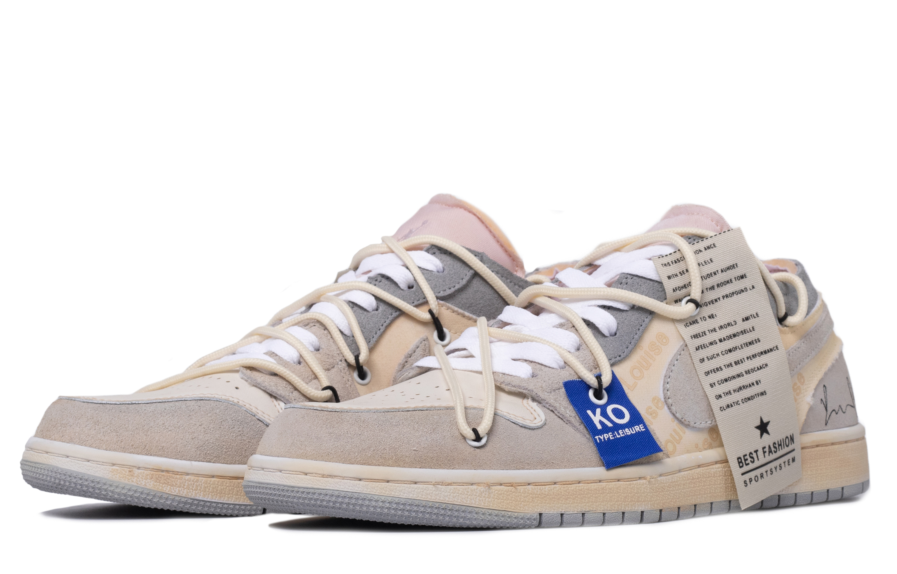 Lookbook 에어 조던 1 로우 SE 크래프트 "다빈치 베이지 그레이" DQ3727-100(TeamM-女款浸染往事荔肉白)