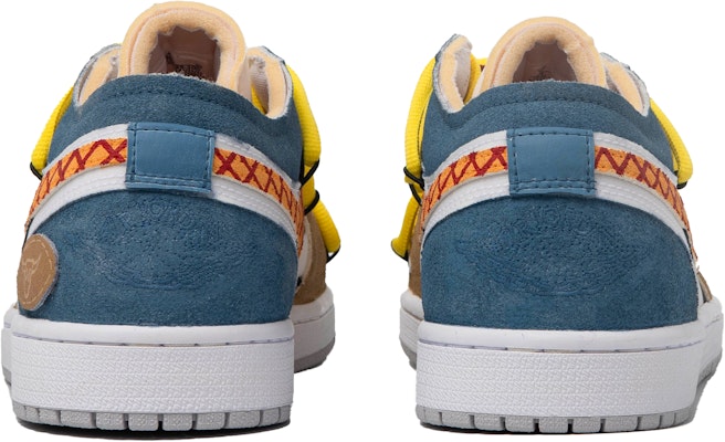 【定制球鞋】Jordan Air Jordan 1 Low SE Craft 達芬奇定制 田宿 碰撞色 塗鴉元素 解構鞋帶簡約 低幫 復古籃球鞋 男款 藍棕 Shop 【定制球鞋】Jordan Air Jordan 1 Low SE Craft 達芬奇定制 田宿 碰撞色 塗鴉元素 解構鞋帶簡約 低幫 復古籃球鞋 男款 藍棕