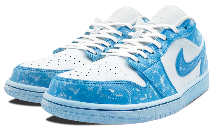 Lookbook 【定製球鞋】 Jordan Air Jordan 1 Low 浸染 刮刮樂 特殊鞋盒款 防滑耐磨 低幫 復古籃球鞋 男款 冰藍