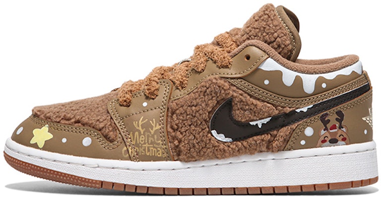 【定制球鞋】Jordan Air Jordan 1 Low Utility“泰迪熊”聖誕小鹿 低幫 復古籃球鞋 GS 棕白 Buy 【定制球鞋】Jordan Air Jordan 1 Low Utility“泰迪熊”聖誕小鹿 低幫 復古籃球鞋 GS 棕白