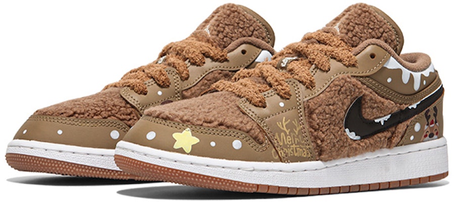 【定制球鞋】Jordan Air Jordan 1 Low Utility“泰迪熊”聖誕小鹿 低幫 復古籃球鞋 GS 棕白 Lookbook 【定制球鞋】Jordan Air Jordan 1 Low Utility“泰迪熊”聖誕小鹿 低幫 復古籃球鞋 GS 棕白