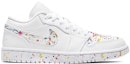 Order Air Jordan 1 Low Blanco Azul Amarillo "Grafiti" 553558-112(Team-E男女款涂鸦白蓝黄)
