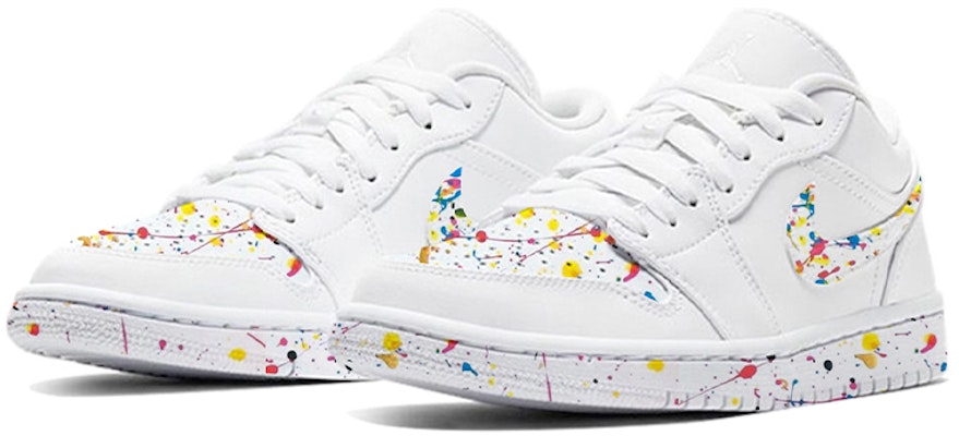 커스텀 에어 조던 1 로우 "그래피티 스프레이" (Custom AJ1 Low "Graffiti") 553558-112(Team-E男女款涂鸦白蓝黄) Lookbook 커스텀 에어 조던 1 로우 "그래피티 스프레이" (Custom AJ1 Low "Graffiti") 553558-112(Team-E男女款涂鸦白蓝黄)