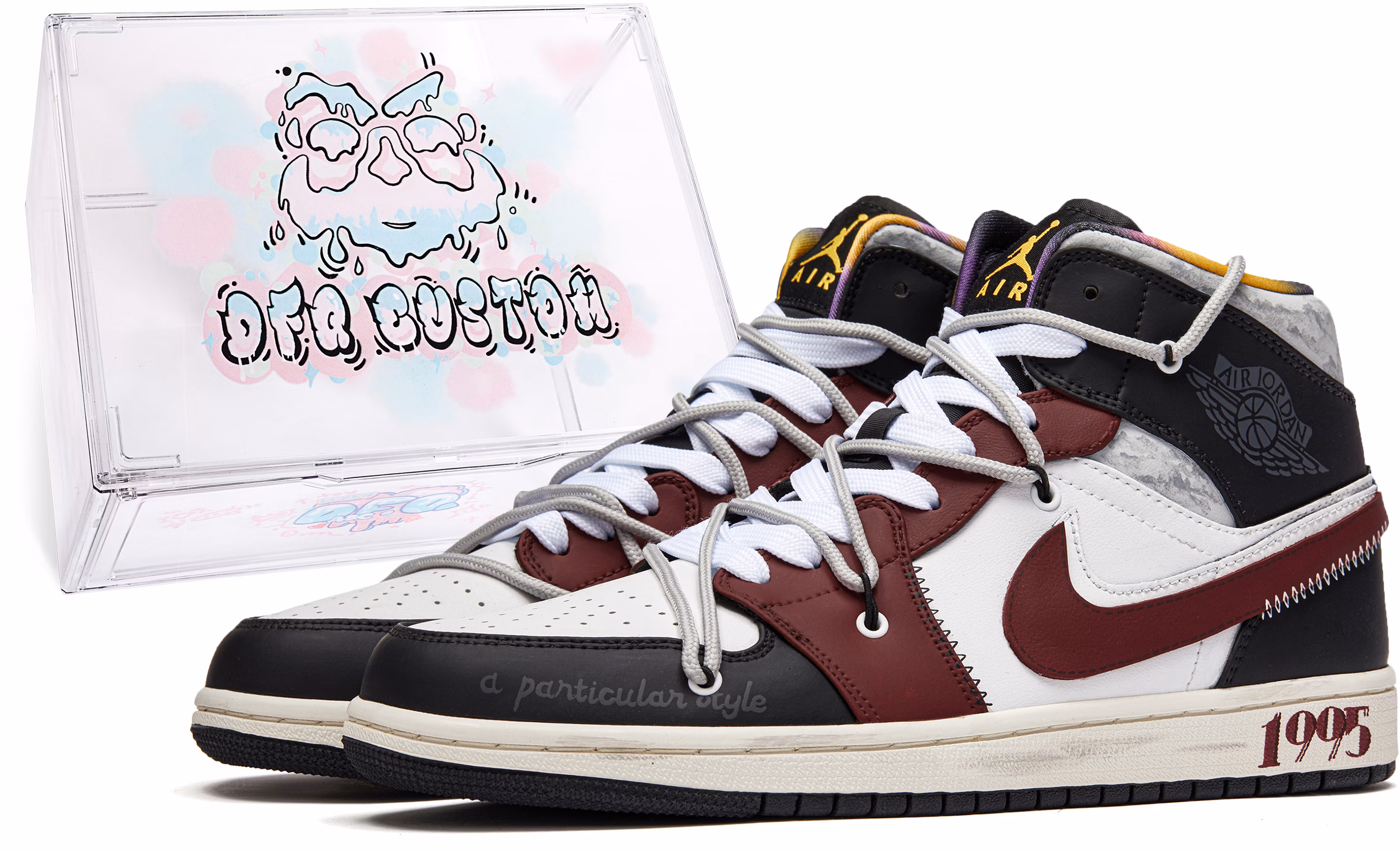 custom-shoes-air-jordan-1-mid-1995-da-vinci-custom-black-white-red-dq-8417-071-team-m-1995-box