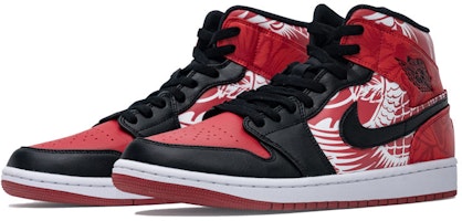 【定制球鞋】Jordan Air Jordan 1 Mid 野鶴製造 2021 賀歲款 錦鯉好運如意 刺繡 春節專屬定制 中幫 復古籃球鞋 男款 紅黑白 Lookbook 【定制球鞋】Jordan Air Jordan 1 Mid 野鶴製造 2021 賀歲款 錦鯉好運如意 刺繡 春節專屬定制 中幫 復古籃球鞋 男款 紅黑白