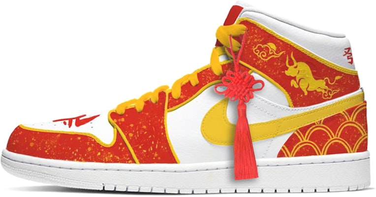 커스텀 에어 조던 1 미드 '21 레드 옐로 (Custom AJ1 Mid '21 레드 옐로 is shorter if that's ok) 554724-129(TeamE-喷绘手绘红黄) Buy 커스텀 에어 조던 1 미드 '21 레드 옐로 (Custom AJ1 Mid '21 레드 옐로 is shorter if that's ok) 554724-129(TeamE-喷绘手绘红黄)