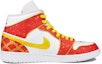 Order 커스텀 에어 조던 1 미드 '21 레드 옐로 (Custom AJ1 Mid '21 레드 옐로 is shorter if that's ok) 554724-129(TeamE-喷绘手绘红黄)