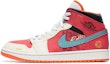 Order 커스텀 에어 조던 1 미드 '그래피티 화이트 레드' (2023) DM3531-800(Team22-男款新年白红A-BOX)