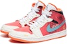 Shop 커스텀 에어 조던 1 미드 '그래피티 화이트 레드' (2023) DM3531-800(Team22-男款新年白红A-BOX)