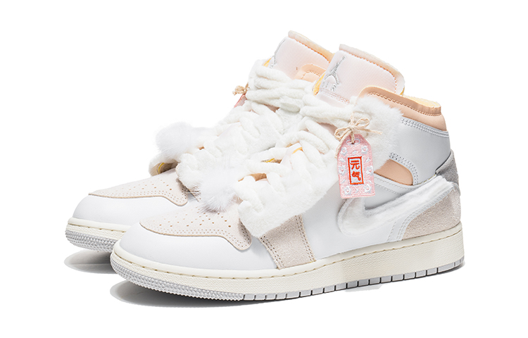 Lookbook カスタムAJ1 Mid '23 プラッシュラビットCNY DQ3726-100(TeamB-女款毛绒兔轻R-BOX)