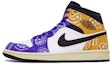 Buy Jordan 1 Mid Personalizadas Beige/Morado/Amarillo 554724-170(Team肆-男款喷绘紫金腰果花)
