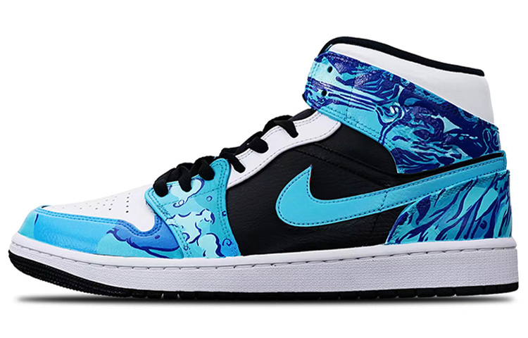 Buy 에어 조던 1 미드 '천사 게이머' (커스텀) 554724-132(Teamone-AJ男款天使)