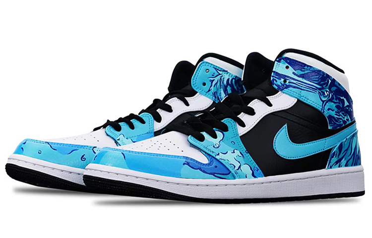 Lookbook 에어 조던 1 미드 '천사 게이머' (커스텀) 554724-132(Teamone-AJ男款天使)