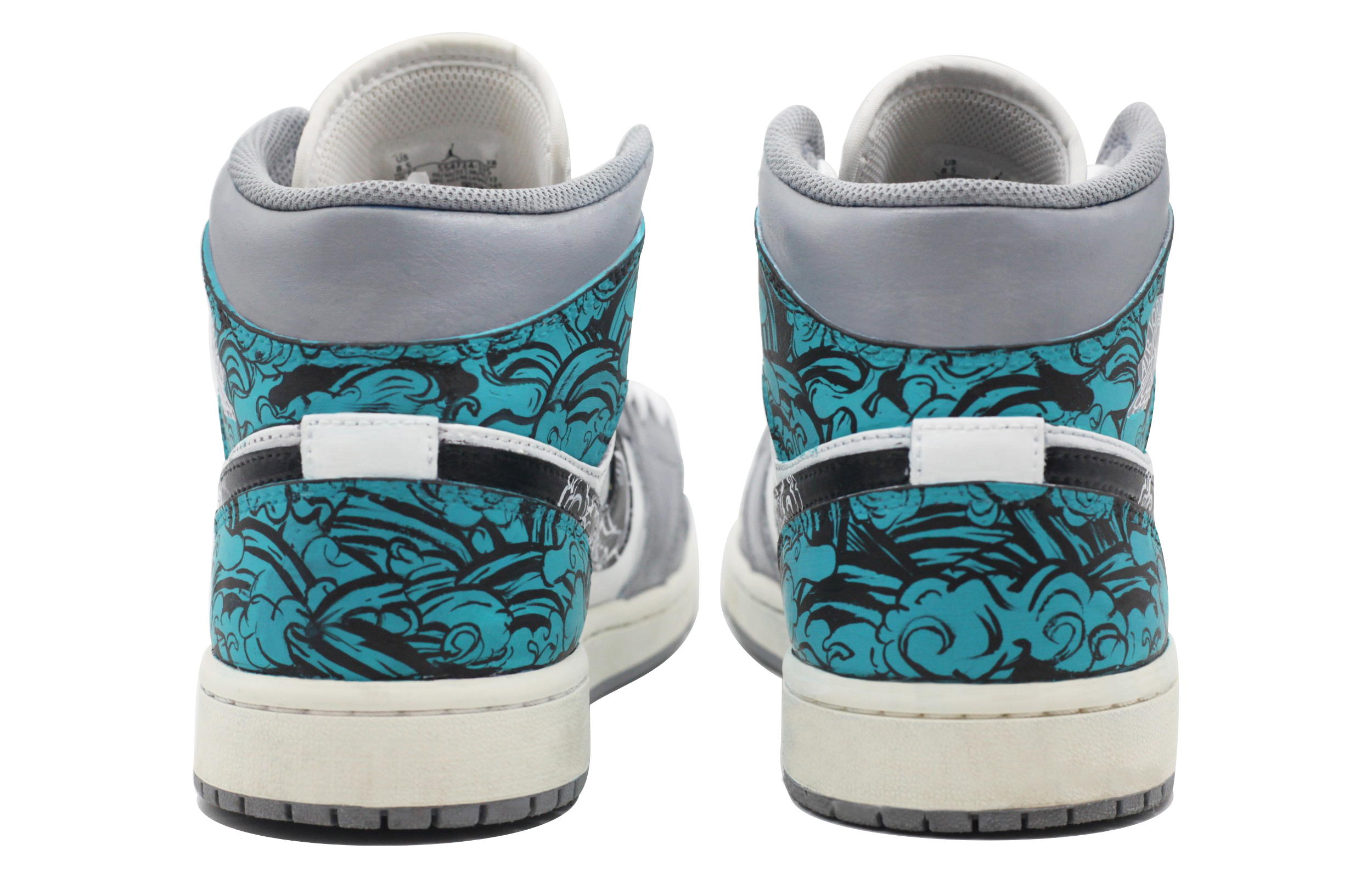 Details for 【客製球鞋】Jordan Air Jordan 1 龍年限定 青龍 國風潮流 防滑耐磨輕便 中幫 復古籃球鞋 男款 灰藍