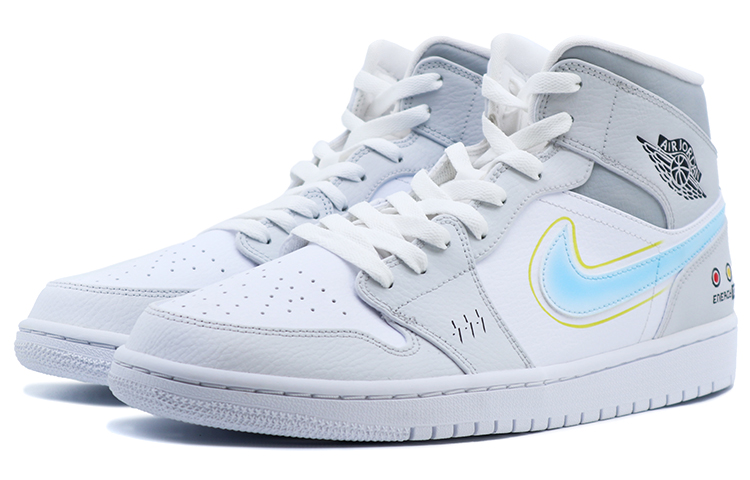 Lookbook [定制鞋款] Air Jordan 1 Mid '回到未来-灰蓝' 554724-126(Team拾捌-AJ1能量灯)