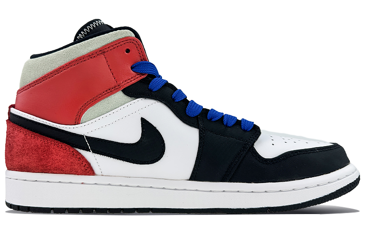 Order 【訂製球鞋】 Jordan Air Jordan 1 1 Mid 球場精靈 梅花松樹 鴛鴦鞋 中筒 復古籃球鞋 男款 白紅藍