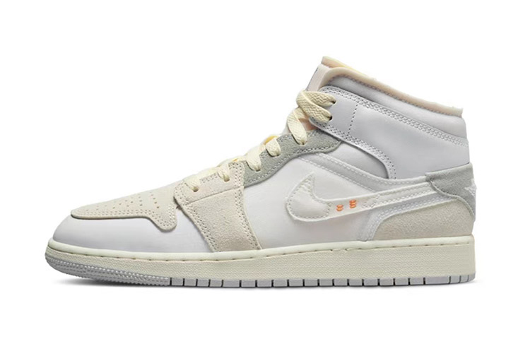 Sizing 【定制球鞋】 Jordan Air Jordan 1 Mid 達芬奇定制 特殊鞋盒 裂縫之外 機能 解構 中幫 復古籃球鞋 GS 黑灰