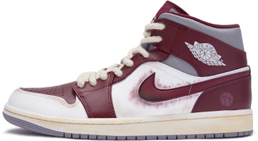 【客製化球鞋】Jordan Air Jordan 1 Mid BIGNIU 熱血青春主題 籃板王 手繪噴繪 中筒 復古籃球鞋 男款 白紅灰 Buy 【客製化球鞋】Jordan Air Jordan 1 Mid BIGNIU 熱血青春主題 籃板王 手繪噴繪 中筒 復古籃球鞋 男款 白紅灰