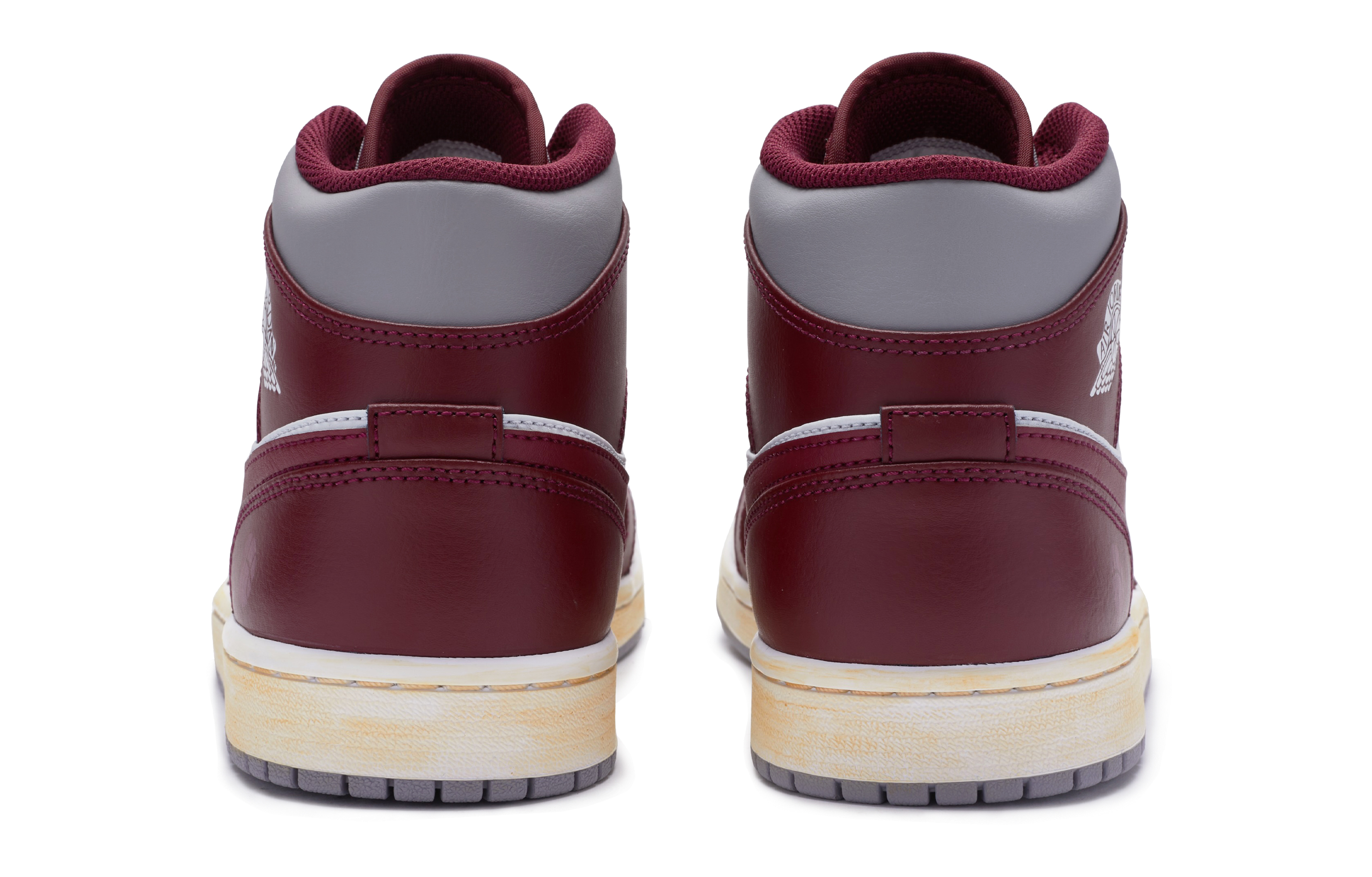 Shop [Kasut Custom] Air Jordan 1 Mid 'BIGNIU Hot-Blooded - Putih Merah Kelabu' DQ8426-615(TeamR-男款篮板王QD)