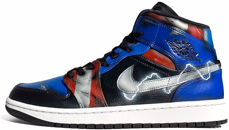 custom-shoes-air-jordan-1-mid-black-blue