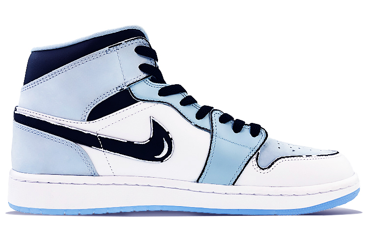 Order 커스텀 에어 조던 1 미드 "블랙 블루" DV1308-104(Team40-天马行空S-BOX)