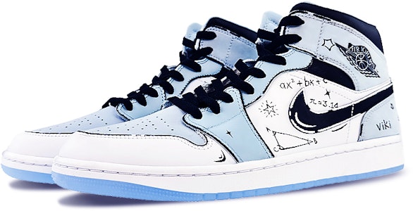 커스텀 에어 조던 1 미드 "블랙 블루" DV1308-104(Team40-天马行空S-BOX) Lookbook 커스텀 에어 조던 1 미드 "블랙 블루" DV1308-104(Team40-天马行空S-BOX)