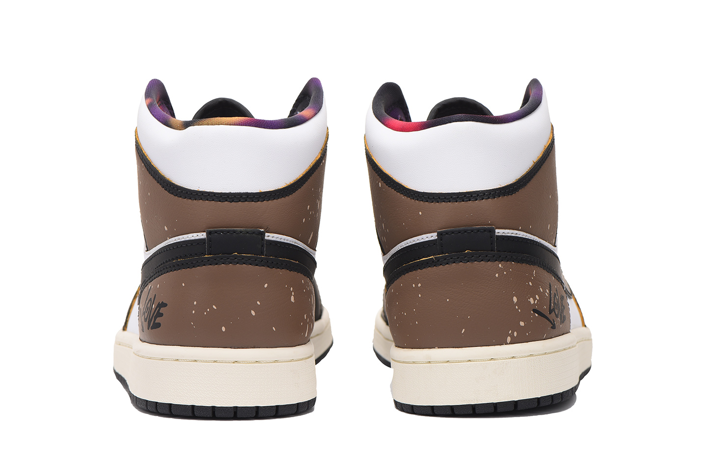 Shop 에어 조던 1 미드 '블랙 브라운' 커스텀 슈즈 DQ8417-071(Team拾伍-男款黑棕)