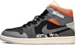 Buy 【定制球鞋】 Jordan Air Jordan 1 Mid CUS DESIGN 做旧風 重金屬 復古籃球鞋 GS 黑灰橙