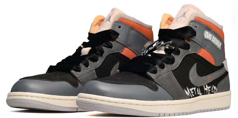 Zapatillas Air Jordan 1 Mid 'Negro Gris Naranja' Diseño CUS Desgastado DQ3726-100(TeamE-女款重金属黑灰橙) Lookbook Zapatillas Air Jordan 1 Mid 'Negro Gris Naranja' Diseño CUS Desgastado DQ3726-100(TeamE-女款重金属黑灰橙)