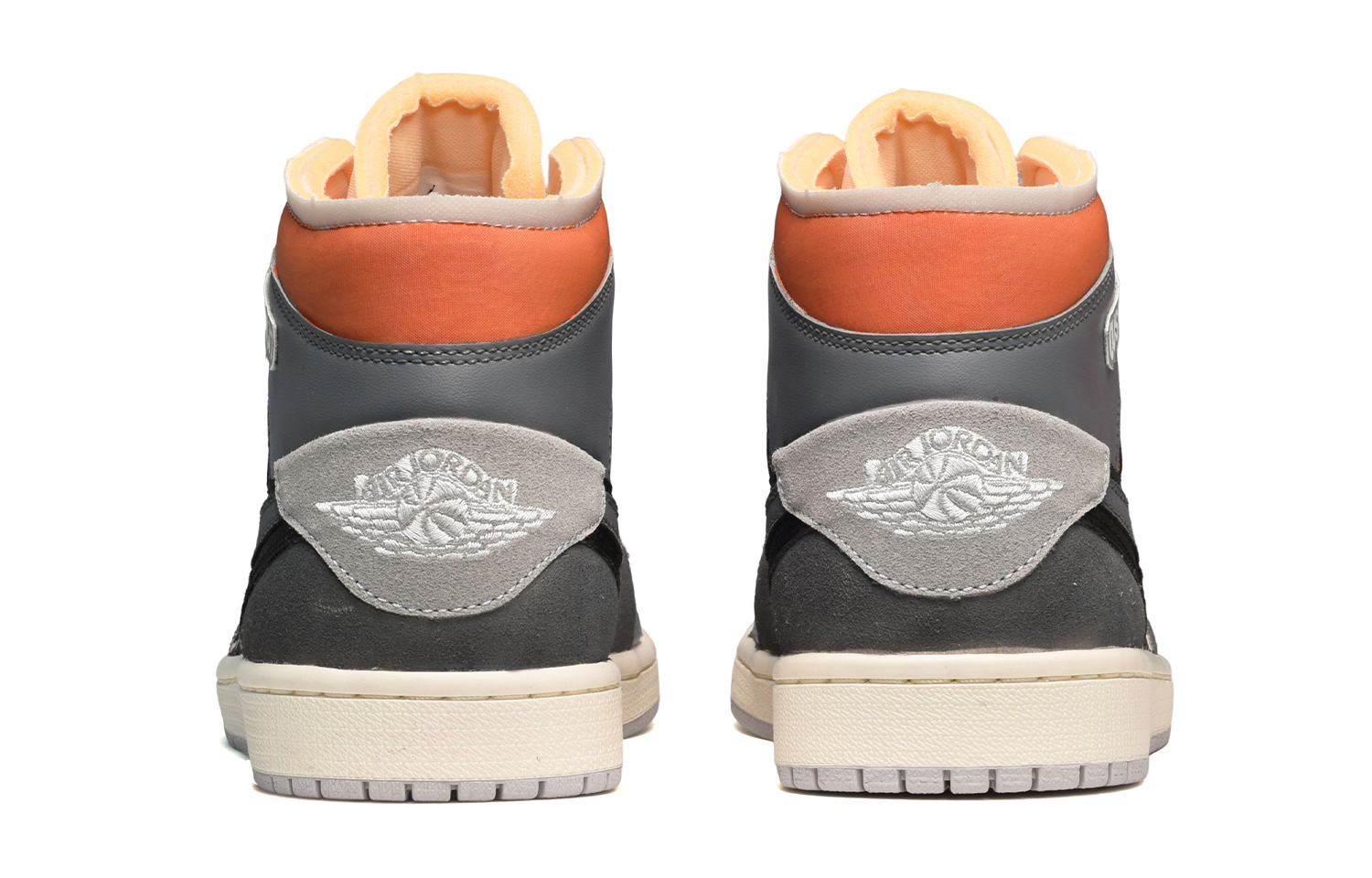 Shop 【定制球鞋】 Jordan Air Jordan 1 Mid CUS DESIGN 做旧風 重金屬 復古籃球鞋 GS 黑灰橙