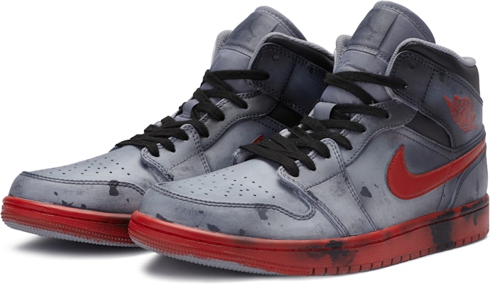 【定制球鞋】Jordan Air Jordan 1 Mid BIGNIU 熱血青春 赤魔王 特殊鞋盒 手繪噴繪 中幫 復古籃球鞋 男款 黑紅 Lookbook 【定制球鞋】Jordan Air Jordan 1 Mid BIGNIU 熱血青春 赤魔王 特殊鞋盒 手繪噴繪 中幫 復古籃球鞋 男款 黑紅