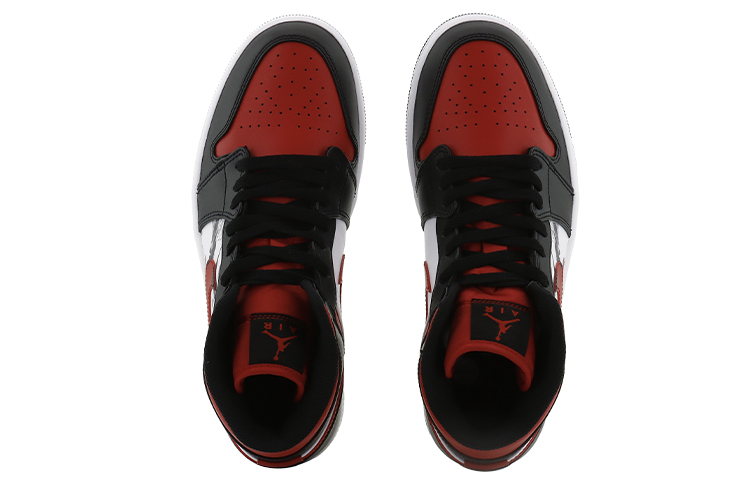 Shop [Zapatos Personalizados] Air Jordan 1 Mid 'Pez Koi Negro Rojo' 554724-079(Team10-水墨锦鲤)