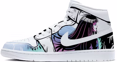 【定制球鞋】Jordan Air Jordan 1 Mid 黑色魅影 拼接塗鴉藝術設計 中幫 復古籃球鞋 男款 黑白 Buy 【定制球鞋】Jordan Air Jordan 1 Mid 黑色魅影 拼接塗鴉藝術設計 中幫 復古籃球鞋 男款 黑白