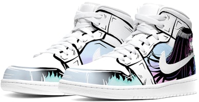 【定制球鞋】Jordan Air Jordan 1 Mid 黑色魅影 拼接塗鴉藝術設計 中幫 復古籃球鞋 男款 黑白 Lookbook 【定制球鞋】Jordan Air Jordan 1 Mid 黑色魅影 拼接塗鴉藝術設計 中幫 復古籃球鞋 男款 黑白