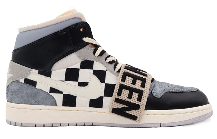 Order [Sepatu Kustom] Air Jordan 1 Mid 'Hitam Putih' DM9652-100(Team37-男款黑白棋盘)