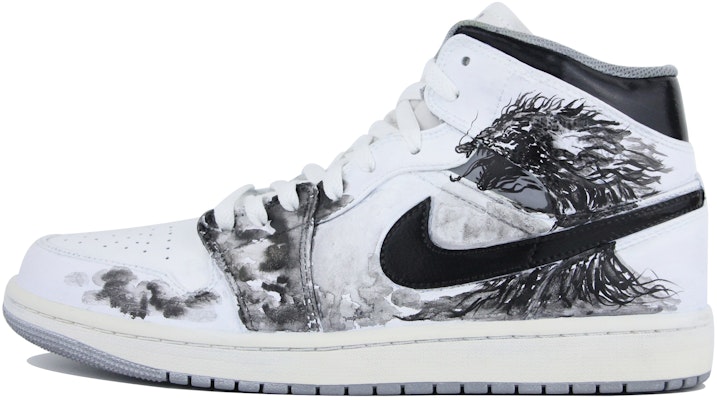 カスタムAJ1ミッド "ブラックホワイト" 554724-135(Team39-AMY65蛟龙) Order カスタムAJ1ミッド "ブラックホワイト" 554724-135(Team39-AMY65蛟龙)