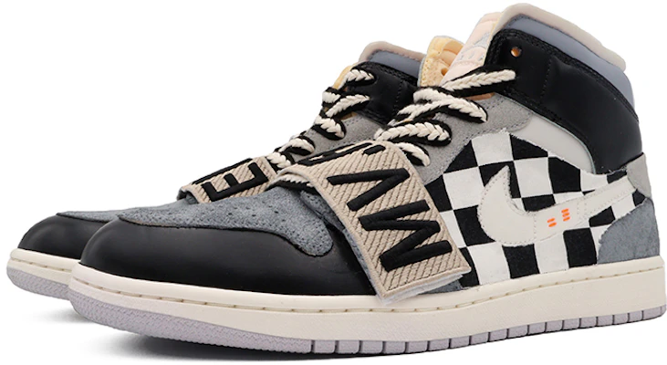 커스텀 에어 조던 1 미드 '블랙 화이트' DM9652-100(Team37-男款黑白棋盘) Lookbook 커스텀 에어 조던 1 미드 '블랙 화이트' DM9652-100(Team37-男款黑白棋盘)