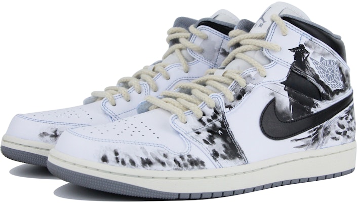 カスタムAJ1ミッド "黒白" (カスタム エア ジョーダン ワン ミッド "くろしろ") 554724-135(Team39-AMY64江湖) Lookbook カスタムAJ1ミッド "黒白" (カスタム エア ジョーダン ワン ミッド "くろしろ") 554724-135(Team39-AMY64江湖)