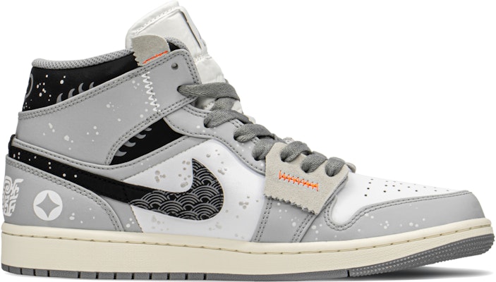 カスタムAJ1 Mid 黒白灰 554724-135(TeamA-貔貅恭喜发财) Order カスタムAJ1 Mid 黒白灰 554724-135(TeamA-貔貅恭喜发财)