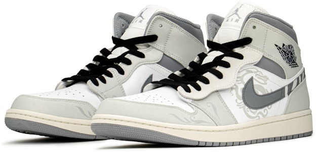 【訂製球鞋】Jordan Air Jordan 1 Mid 中幫 復古籃球鞋 男款 黑白灰 Lookbook 【訂製球鞋】Jordan Air Jordan 1 Mid 中幫 復古籃球鞋 男款 黑白灰