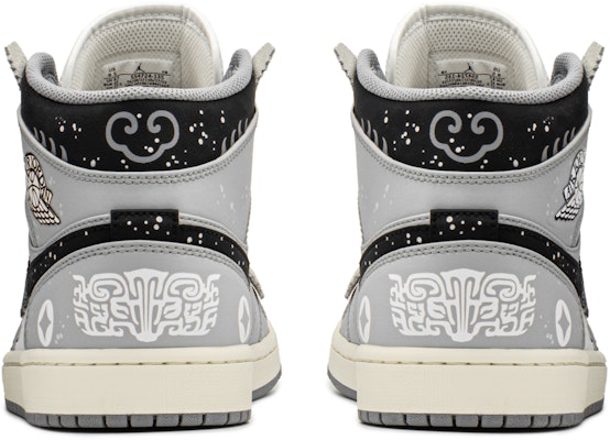 カスタムAJ1 Mid 黒白灰 554724-135(TeamA-貔貅恭喜发财) Shop カスタムAJ1 Mid 黒白灰 554724-135(TeamA-貔貅恭喜发财)