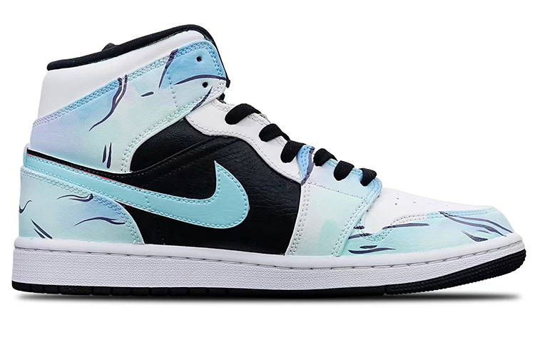 Order [定制鞋款] Air Jordan 1 Mid '蓝黑白' 554724-132(Teamone-AJ男款未来)