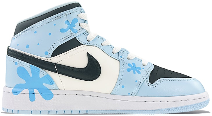 【訂製球鞋】Jordan Air Jordan 1 球場精靈 藍色公仔 可愛 頑皮 中筒 復古籃球鞋 GS 藍黑白 Order 【訂製球鞋】Jordan Air Jordan 1 球場精靈 藍色公仔 可愛 頑皮 中筒 復古籃球鞋 GS 藍黑白