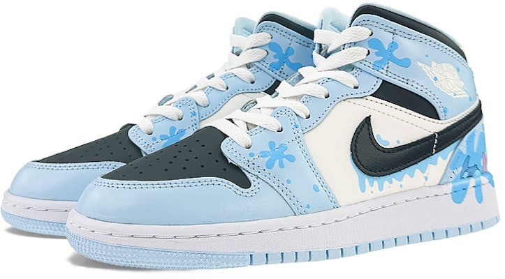 【訂製球鞋】Jordan Air Jordan 1 球場精靈 藍色公仔 可愛 頑皮 中筒 復古籃球鞋 GS 藍黑白 Lookbook 【訂製球鞋】Jordan Air Jordan 1 球場精靈 藍色公仔 可愛 頑皮 中筒 復古籃球鞋 GS 藍黑白