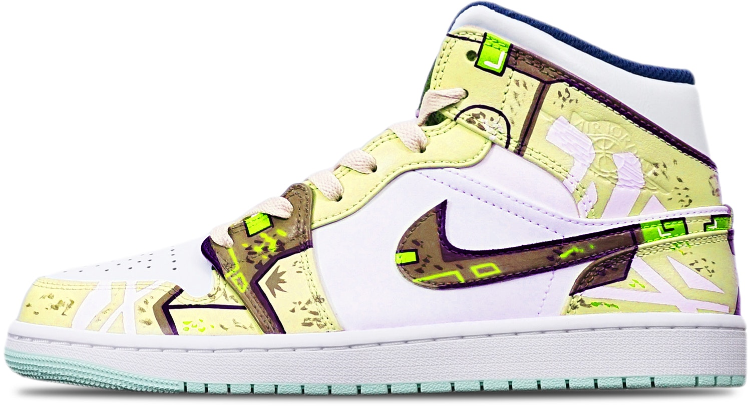 custom-shoes-air-jordan-1-mid-blue-mint-cyberpunk-mecha-sand-yellow